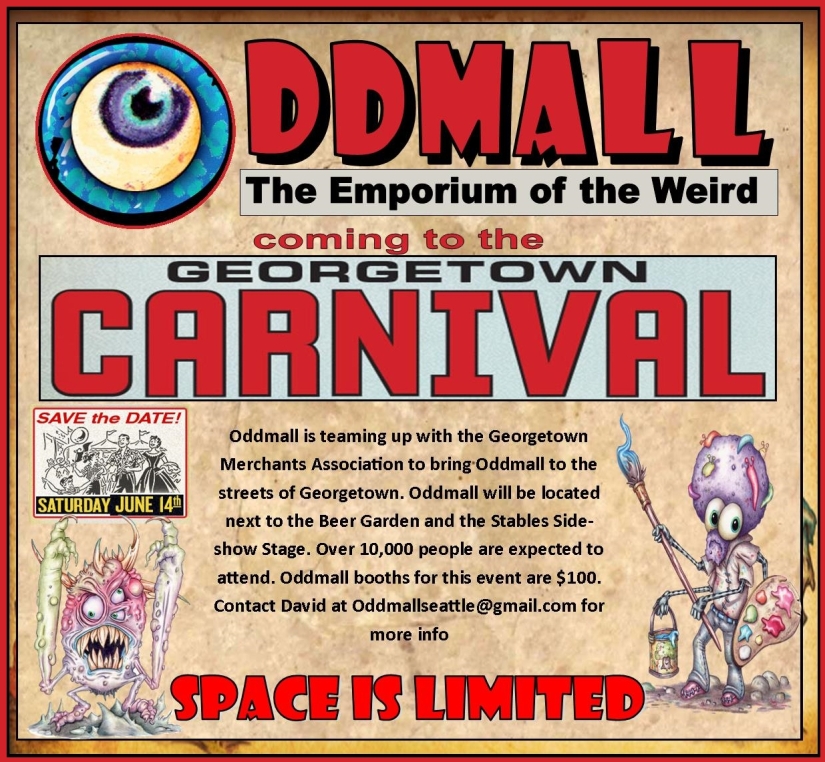 Oddmall is coming to the Georgetown Carnival. Booths available now while they last!